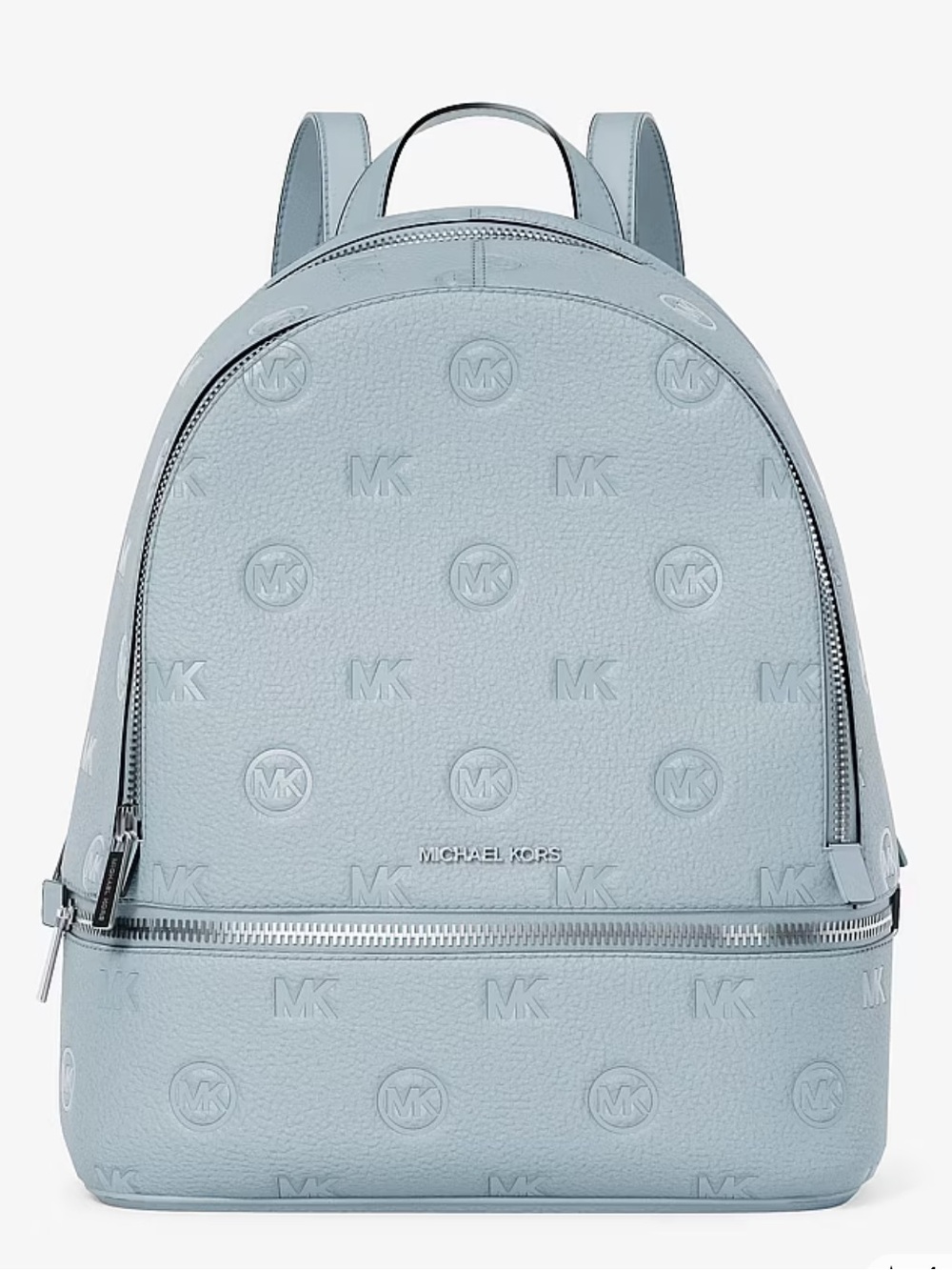 Michael Kors Rhea Medium Zip Logo Debossed Backpack
Pale Ocean 
NWT - Picture 16 of 16